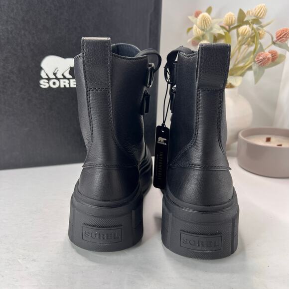 Sorel Caribou X Leather Boot Lace Waterproof Black NL5015-010 Women 8 NWOB FLAW - Picture 4 of 13